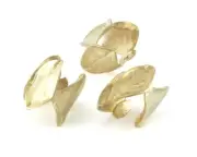 Leaf Leaves Ring Adjustable raw brass (17.5mm 7US inner size) 3272