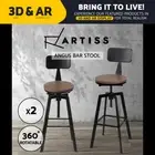 Artiss Bar Stool Kitchen Stools Wooden Barstools Chairs Vintage Chair Metal x2