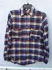 $67 NWT Vintage Havana Brown Blue Wht Snap Button Down Plaid Shirt Size M