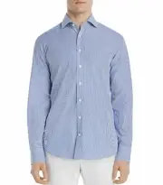 Dylan Gray Bengal Striped Classic Fit Shirt Blue/White-Size Small