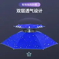 在飛比找樂天市場購物網優惠-雨傘帽 雙層防風防雨釣魚傘帽頭戴式雨傘防曬折疊頭頂雨傘帽戶外