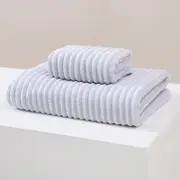 GGP Striped Model Grey Luxury White Bath Towel And Hand Towel Set Ultra Soft And Absorbent