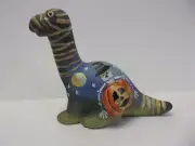 Fenton Glass Black Halloween Mummy Skeleton Dinosaur Figurine Ltd Ed #36/46
