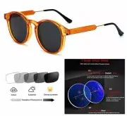Women's Round Varifocal Photochromic Multifocal Progressive SUN Reading Glass