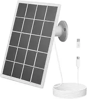 Security Camera Solar Panel - 10W IP65 Waterproof Solar Charger, 360 Adjustable Mount | Outdoors Supply for Rechargeable Battery Cameras Weather-Resistant Mountable Charging Panel