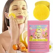 Turmeric Kojic Pads,40 Pcs Turmeric Face Cleansing Pads,compressed Facial Sponges Made from 100% Natural Wood Pulp Extract Sponge Environmentally Friendly, Out of the Travel Use
