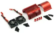 Yeah Racing Red 1/8 Aluminum Motor Heat Sink W/ Dual Cooling Fans YA-0261RD