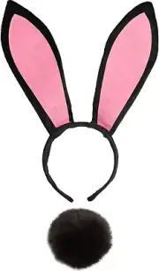Bunny Ears And Tail Set Plush Easter Rabbit Ears Headband Tail Bunny Halloween