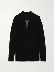 [KHAITE] KHAITE - Flora Open-back Cotton-blend Sweater - Black - small small Black