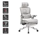 Ergolux Elite Ergonomic Mesh Office Chair with Footrest (Grey)