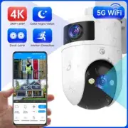 4K PTZ IP Camera Outdoor Waterproof Dual Lens 5G WiFi Security Camera Tracking