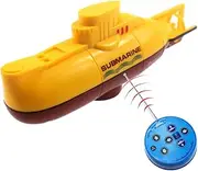 Tipmant Mini RC Submarine Toy Remote Control Boat Electric Dive for Fish Tank Water Tube Kids Gift Yellow