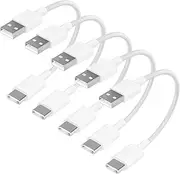 [Apple MFi Certified] Short iPhone 16 15 Charger Woven, 5Pack 8Inch Short USB-C Cable USB to Type-C Fast Charging Nylon Braided Cord Compatible with iPhone 16 15 Pro Plus Airpods PowerBank