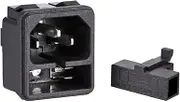 uxcell C14 Panel Mount Plug Adapter 250VAC 10A 3P IEC Inlet Power Socket Straight 2pcs