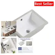 Modern 15.7" Undermount Bathroom Vessel Sink - Integrated Overflow Built-in