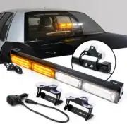 18" inch COB LED Strobe Light Bar White Amber Warning Traffic Advisor Car Trucks