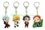 Set of 4 The Seven Deadly Sins Anime Acrylic Keychain Ban Meliodas King Zeldris