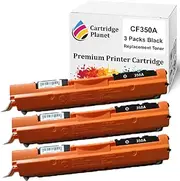 Cartridge Planet 3 Pack Black Compatible Toner Cartridge for HP 130A CF350A (1,300 Pages) for HP Color Laserjet Pro MFP M153 M176n M177fw