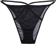[Savage X Fenty] Women's, Gathered Mesh Strappy Bikini, Caviar, 1X