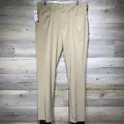 Ben Hogan Performance 5-Pocket Pants Men’s 33x30 Tan Brown UPF 50 4-Way Stretch