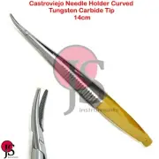 Dental Castroviego Curved TC Micro Surgical Locking Suture Needle Holder Forceps