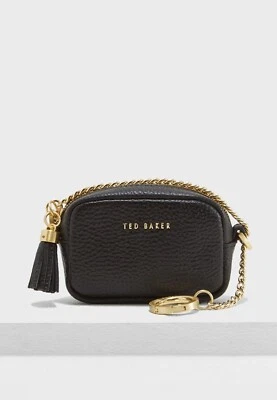 Ted Baker Mmorgan Leather Coin Purse Bag Charm, Black Very Rare!