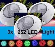 NEW* 3x 252 LED SWIMMING POOL STRONG LIGHT RGB WITH 7 COLOUR REMOTE CONTROL
