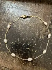 Avon Pearlesque Ankle Bracelet Large 9 Inches Made In Korea 1997