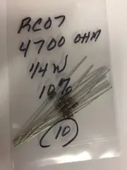4700 OHM 1/4 WATT 10% CARBON RESISTORS RC07 10PCS