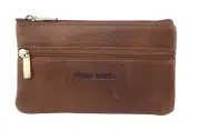 Pierre Cardin Ladies Women's Genuine Leather RFID Coin Purse Wallet - Cognac