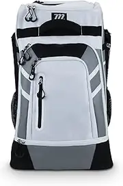 MARUCCI Convoy Wheeled Baseball BAT Pack White/Gray, Standard, 15"W x 11.5"D x 25"H, Marucci Convoy Wheeled Baseball Bat Pack White/Gray