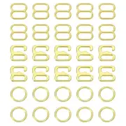 60 Pcs 6mm Bra Strap Hooks, Alloy Adjustment Slide Bra Strap Clips, Gold