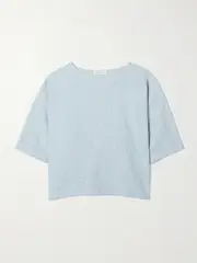 [Suzie Kondi] Suzie Kondi - Saria Linen-chambray T-shirt - Sky blue - small small Blue