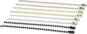 [ULDIGI] Adjustable Metal Bead Ball Chain Keyring Tag Connectors Steel Chains for DIY Crafts Dog Tags and Pendant Necklaces Golden Finish