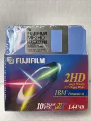 Fujifilm Floppy Disk 2HD IBM 3.5” Color Formatted Disks 10 Pack GUC
