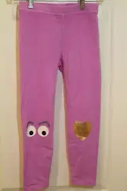NWT *J. Crew Crewcuts* Purple Leggings w/ Googly Eyes & Heart Patches - Size 14Y
