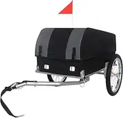 XIQUMOPAX Heavy-Duty Bike Cargo Trailer with Removable Cover, 88 LBS Capacity, 16" All-Terrain Wheels & Foldable Design