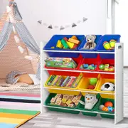 12 Bins Keezi Kids Toy Box Organiser Bookshelf Storage Children Drawer Rack