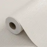 Cream Faux Grasscloth Wallpaper 20.8"x394" Upgraded Thick Fabric Linen Textur...