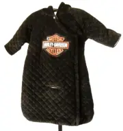 Harley Davidson Soft Plush Velour Baby Bunting Infant, Black, 6-9 months, New