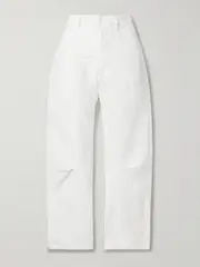 [Nili Lotan] Nili Lotan - Shon Cotton-blend Twill Tapered Pants - White - US10 US 10 White