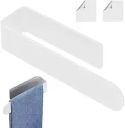 Towel Holder Bathroom Hand Towel Bar, Acrylic Plastics Towel Ring Self Adhesive Towel Bar for Bathroom or Kitchen Wall, Contemporary Style Self Adhesive (White)