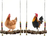 Chicken Bird Swing,Chicken Perch,Natural Wooden Swing Toys,Wood Stand for Chick,
