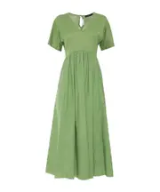 Weekend Max Mara Bronzo V-Neck Short-Sleeved Dress L Green