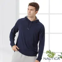在飛比找momo購物網優惠-【NAUTICA】男裝彈性刺繡LOGO長袖帽T(深藍)