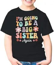 [Generic] I'm Going to Be A Big Sister Again Floral Brother Kids Shirt Girl Boy