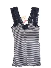 Alannah Hill 'She's A Temptress' Cami Size M Navy Stripe Silk / Cotton BNWT $89