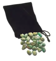 GREEN AVENTURINE RUNES Rune Stones Set with Pouch magick stone pagan wicca magic