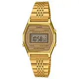 在飛比找遠傳friDay購物優惠-CASIO 卡西歐 電子錶 中性電子錶 不鏽鋼錶帶 金色錶面