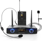 PYLE Compact UHF Wireless Microphone System - Pro Portable 1 One size, Black